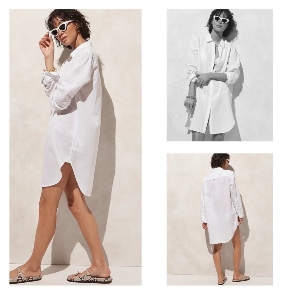J. Crew Relaxed-Fit Beach Shirt In Linen-Cotton Blend White New Plus Size 2x